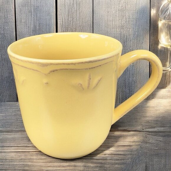 Thomson Pottery Beige Tan Ceramic Coffee Mug Cup Mugs Cups Raised Edge VTG Set 2 - Picture 2 of 15